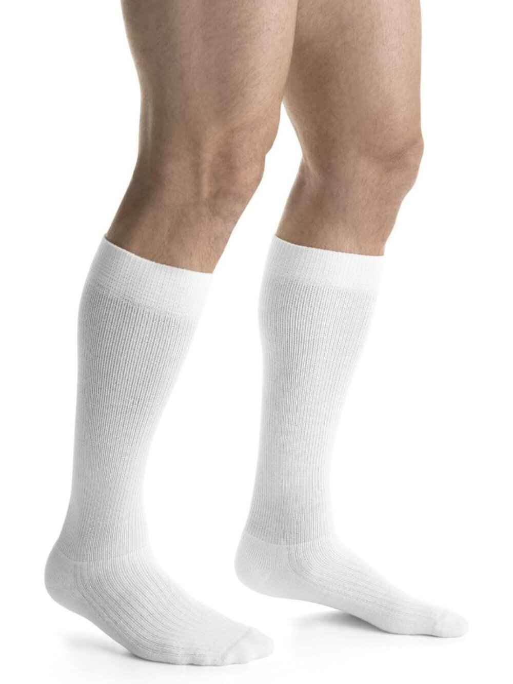 Knee High Compression Socks 15-20 mmHg, Large, Activewear, Cool White